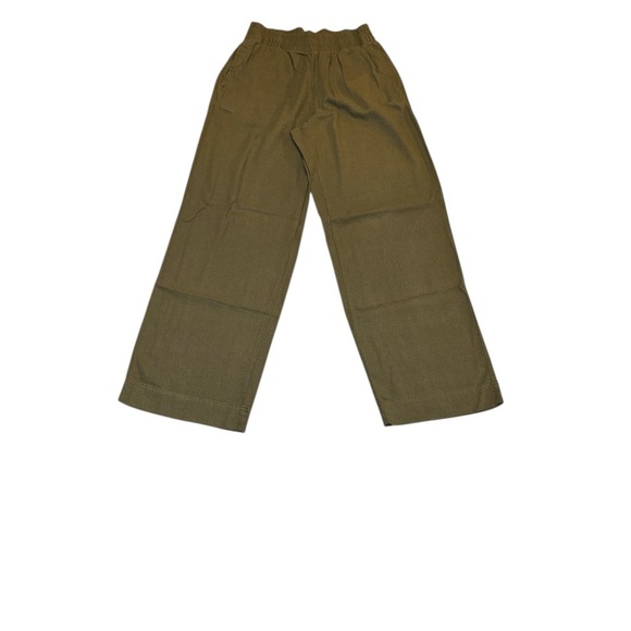 Old Navy Pants - Old Navy Woman’s Wide Leg Comfort Stretch Khaki Green Linen Pant Size XS